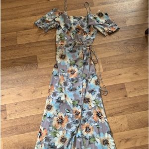 Fashion Nova floral wrap/cold shoulder Dress